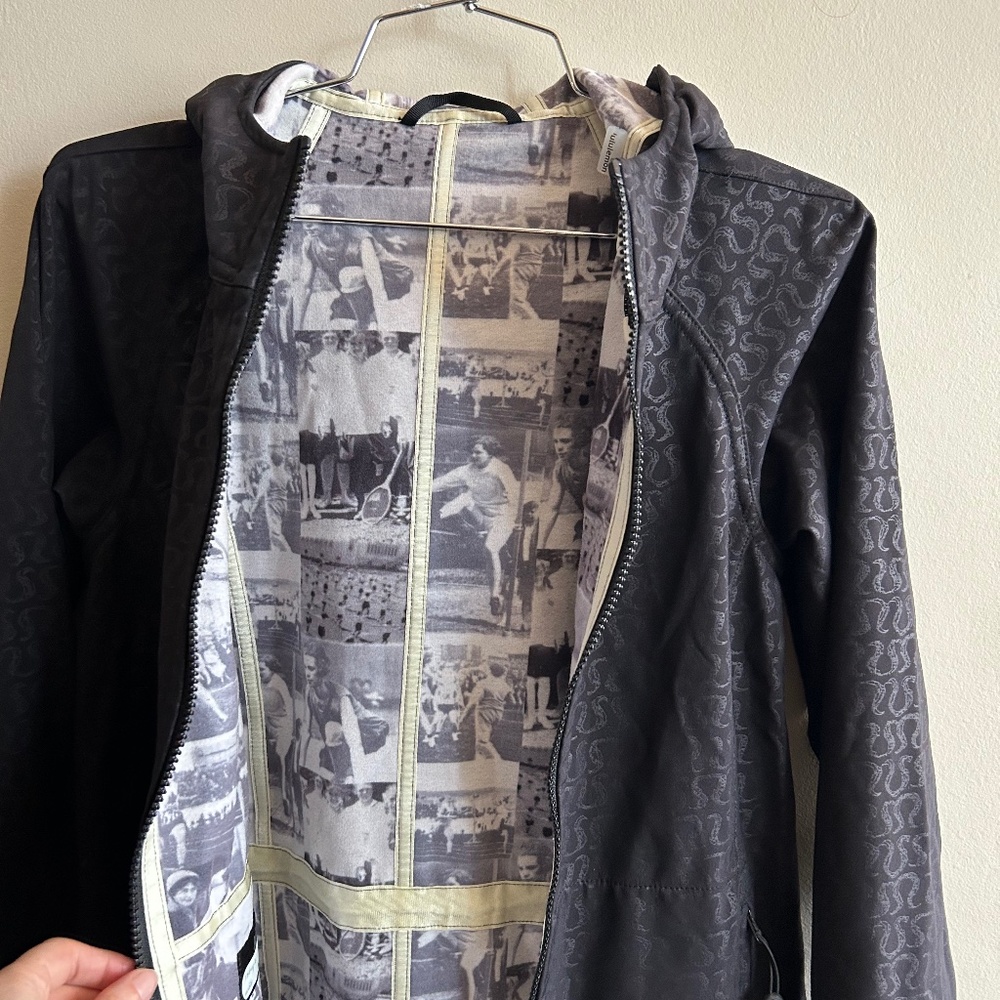 Vintage Lululemon Size 4 Apres Yoga Black Jacket Coat Fleece Lined Jacket
